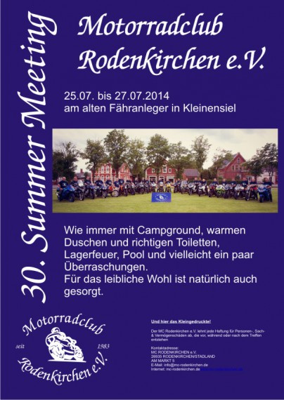 Im Juli feiert der MC Rodenkrichen e.V. ein ganzes Weekend.
