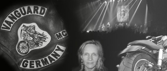 Olaf fährt unter dem Patch des Vanguards MC!