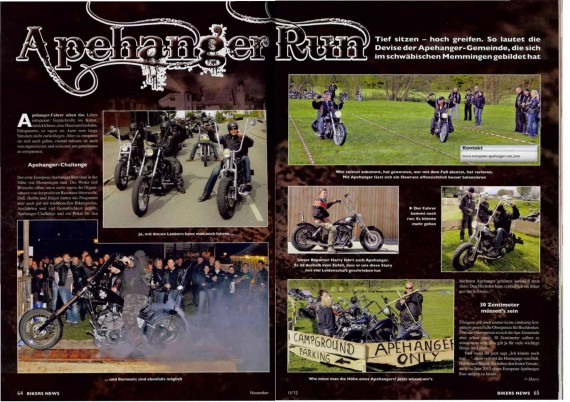 Die biker News hatte sich bereits dem Apehanger-Run umfassend angenommen!
