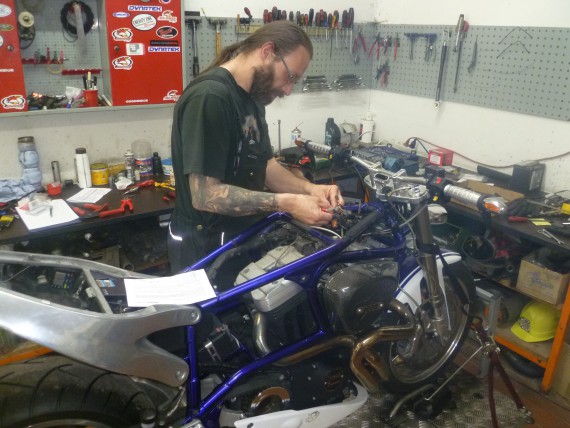 Axel Fischer schraubt ausschließlich die Marke Harley. Passion eben!