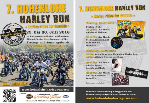 Der Harley Run Hohenlohe lockt mit einem vielfältigen Programm!
