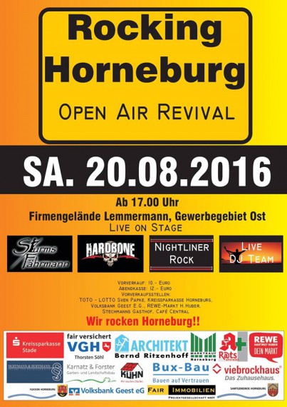 Den Flyer find ich nicht so prall, aber die Bands bei Rocking Horneburg sind der Burner.