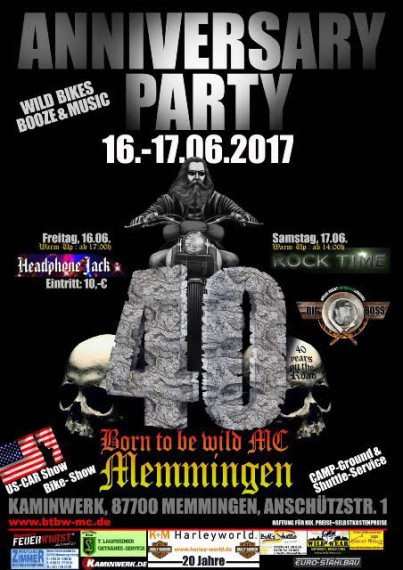 Im JUni feiern die Memminger ihr 40th Anninversary im Kaminwerk!