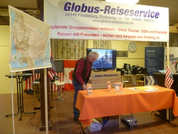 Premiere für den Global-Reiseservice. Vord em Messestart hatte ich noch volle Sicht!