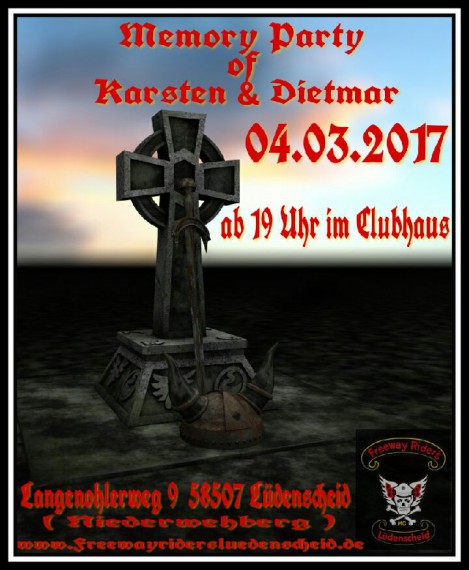 Jedes Jahr im März gedenkt der FRMC Lüdenscheid seiner verstorbenen Brüder!